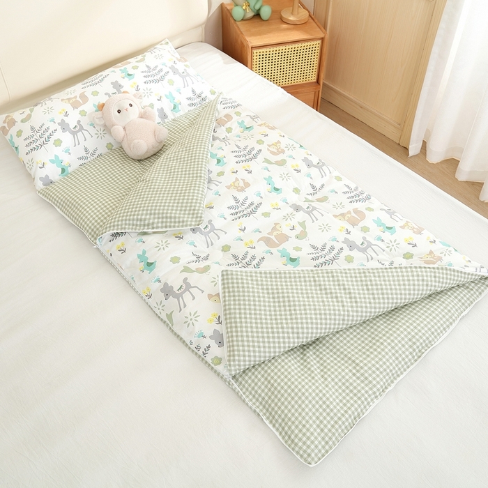 91家纺网 家纺一手货源 找家纺 （总）麦吻儿童家居 2025新款儿童全棉睡袋男孩女孩午托防踢被40支纯棉床品被子睡袋两用可机洗