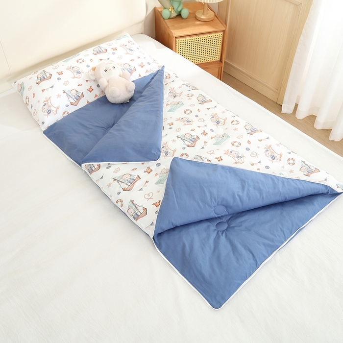 91家纺网 家纺一手货源 找家纺 （总）麦吻儿童家居 2025新款儿童全棉睡袋男孩女孩午托防踢被40支纯棉床品被子睡袋两用可机洗