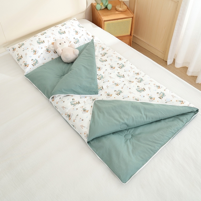 91家纺网 家纺一手货源 找家纺 （总）麦吻儿童家居 2025新款儿童全棉睡袋男孩女孩午托防踢被40支纯棉床品被子睡袋两用可机洗