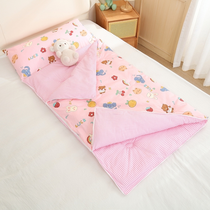 91家纺网 家纺一手货源 找家纺 （总）麦吻儿童家居 2025新款儿童全棉睡袋男孩女孩午托防踢被40支纯棉床品被子睡袋两用可机洗