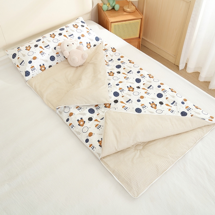 91家纺网 家纺一手货源 找家纺 （总）麦吻儿童家居 2025新款儿童全棉睡袋男孩女孩午托防踢被40支纯棉床品被子睡袋两用可机洗