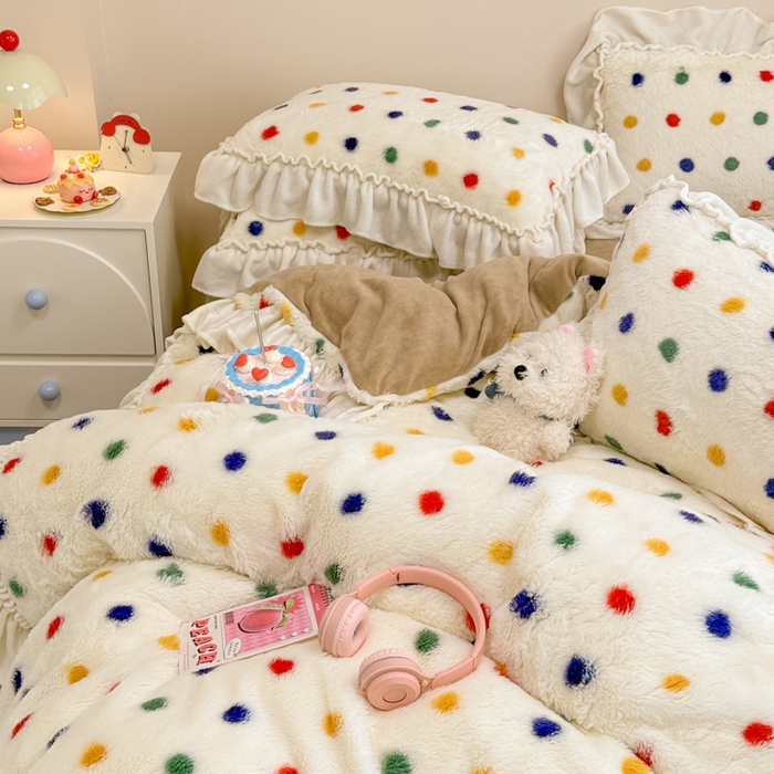 91家纺网 家纺一手货源 找家纺 （总）米莱家纺 2025新款兔毛绒花边牛奶绒四件套