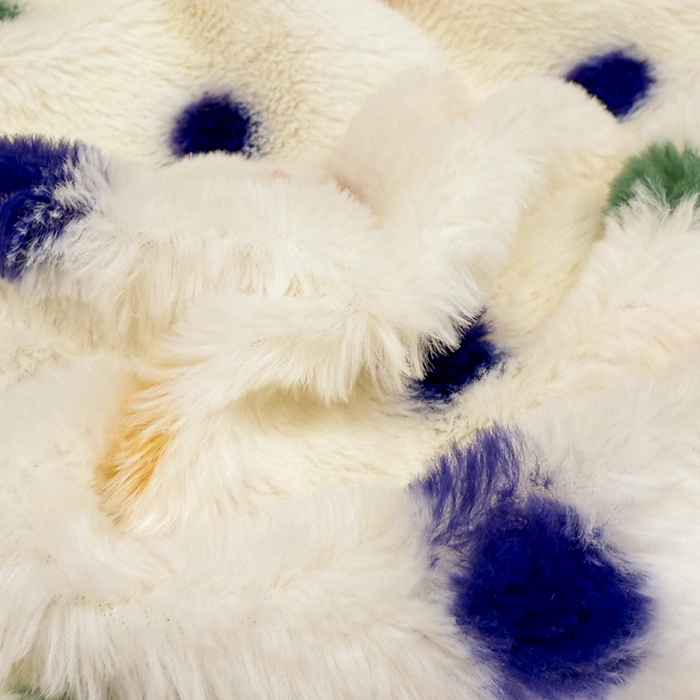 91家纺网 家纺一手货源 找家纺 米莱家纺 2025新款兔毛绒花边牛奶绒四件套 彩色圆点