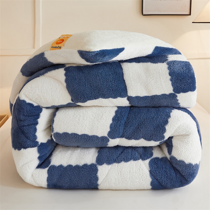 91家纺网 家纺一手货源 找家纺 （总）爱屋及屋 2025新款北极绒双面绒牛奶绒棋盘格冬被被子被芯