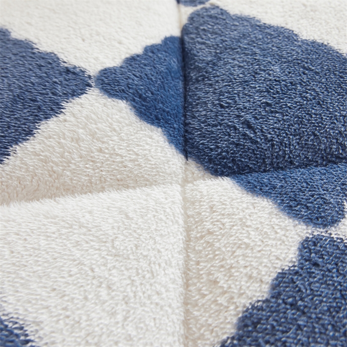 91家纺网 家纺一手货源 找家纺 爱屋及屋 2025新款北极绒双面绒牛奶绒棋盘格冬被被子被芯 棋盘-蓝白格