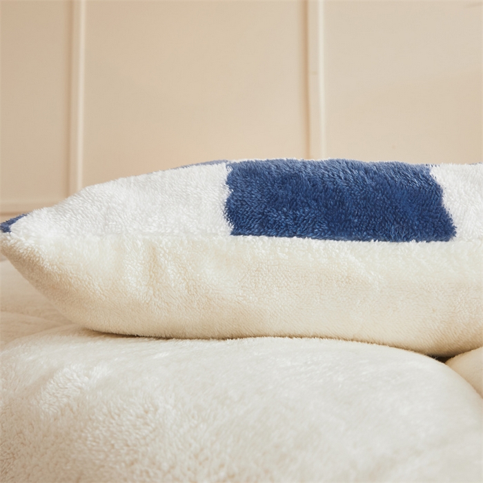 91家纺网 家纺一手货源 找家纺 爱屋及屋 2025新款北极绒双面绒牛奶绒棋盘格冬被被子被芯 棋盘-蓝白格