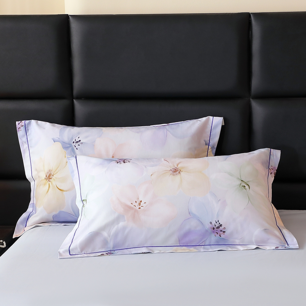 馨雅家纺 2025新款全棉磨毛数码印花单品枕套 若欢-紫