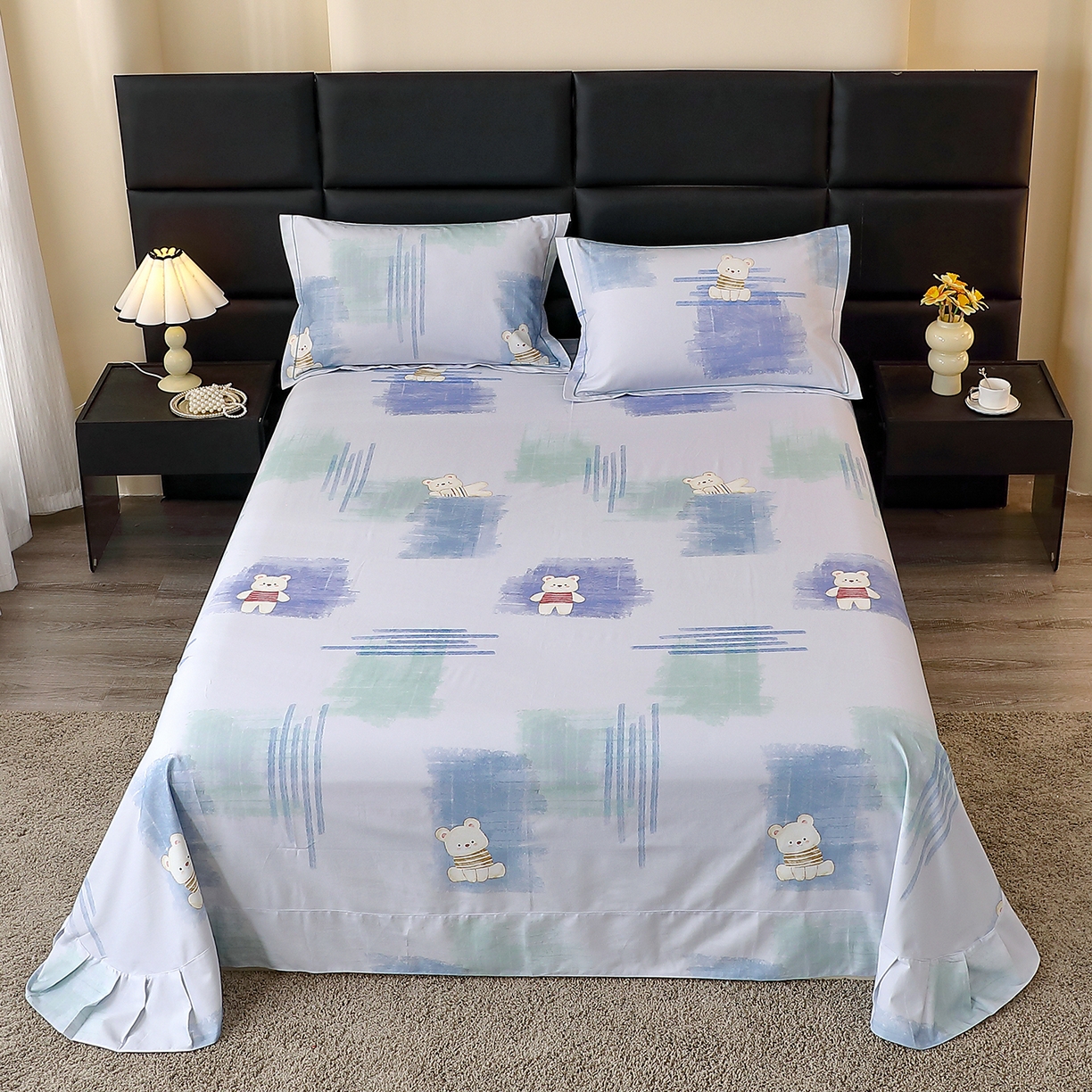 91家纺网 家纺一手货源 找家纺 （总）馨雅家纺 2025新款全棉磨毛数码印花单品床单