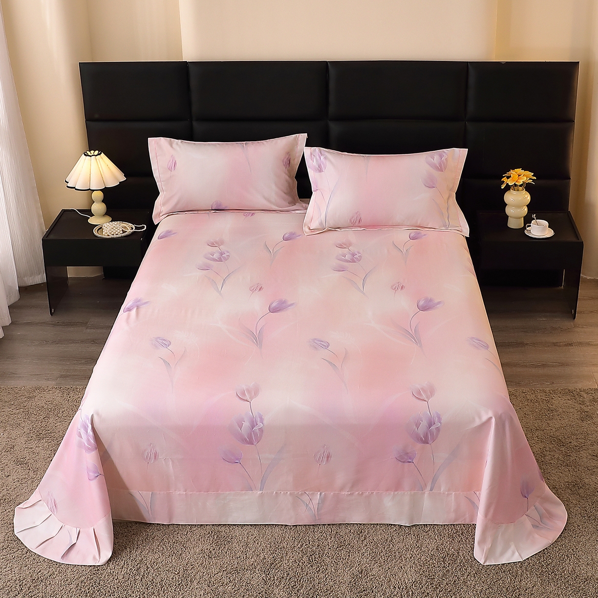 91家纺网 家纺一手货源 找家纺 （总）馨雅家纺 2025新款全棉磨毛数码印花单品床单