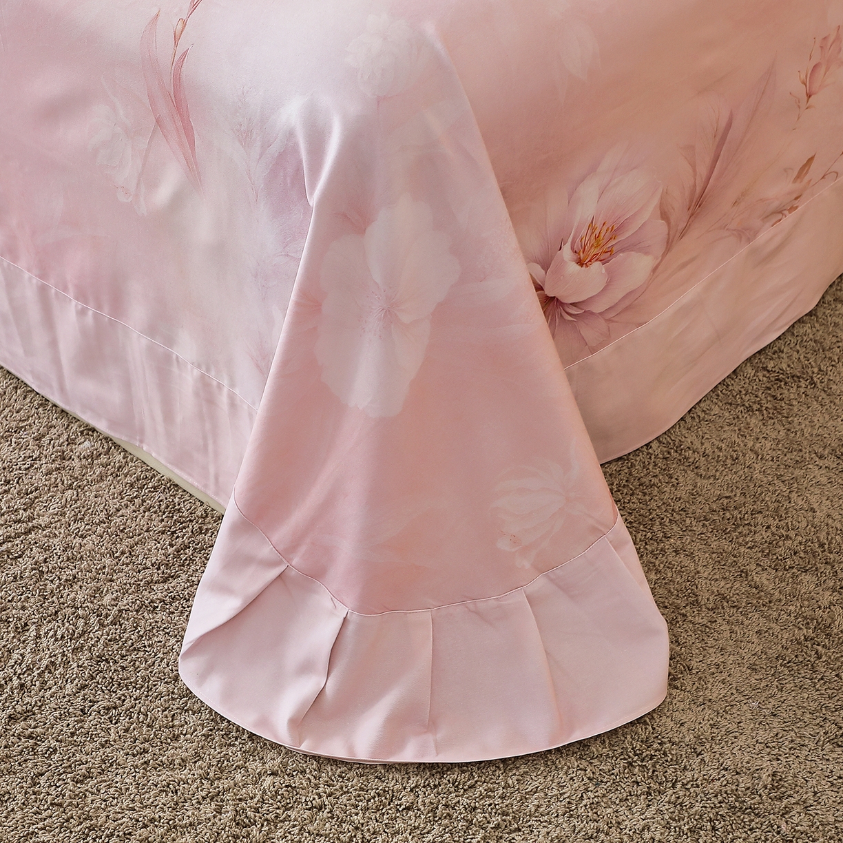 91家纺网 家纺一手货源 找家纺 馨雅家纺 2025新款全棉磨毛数码印花单品床单 禧棠-粉