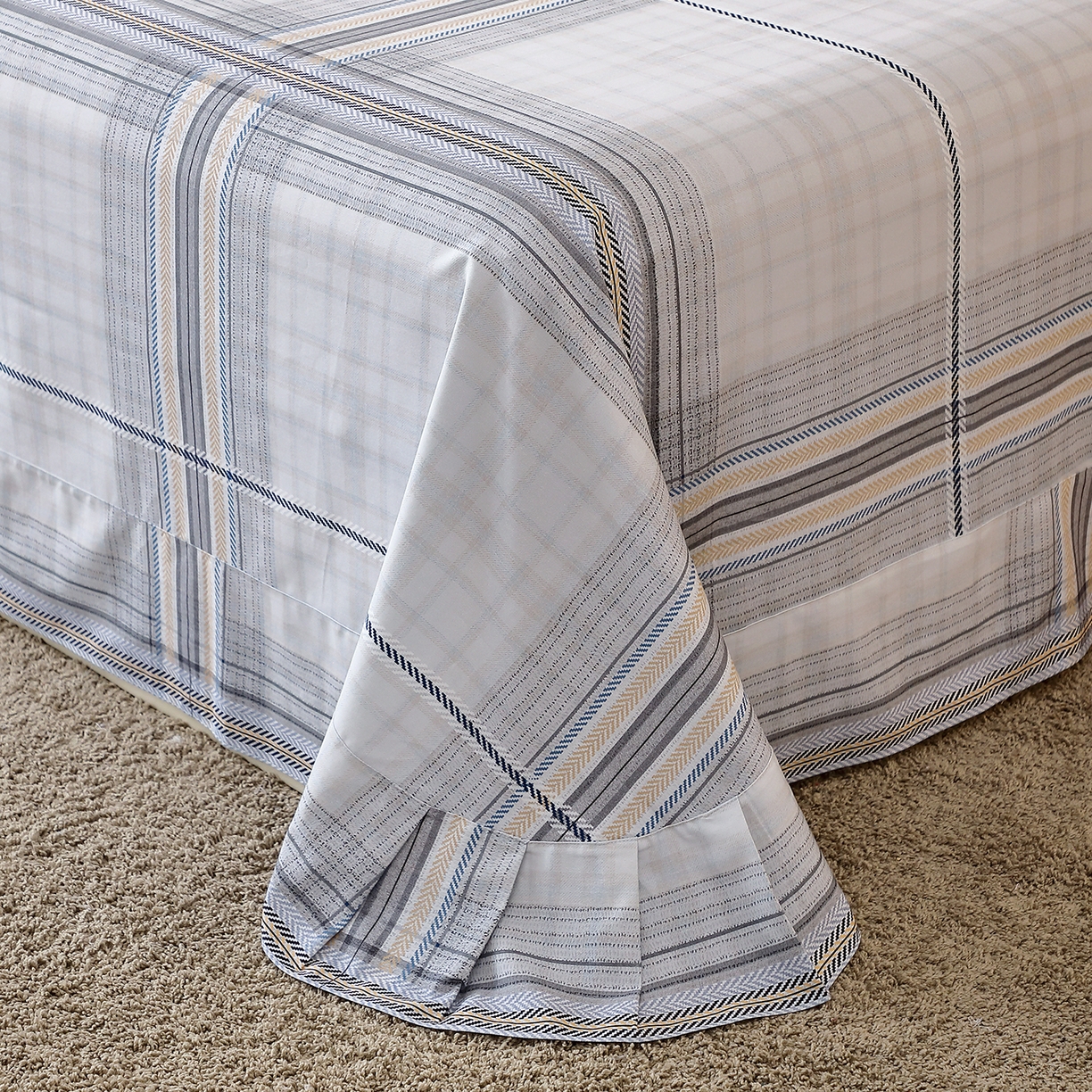 91家纺网 家纺一手货源 找家纺 馨雅家纺 2025新款全棉磨毛数码印花单品床单 遇见-灰