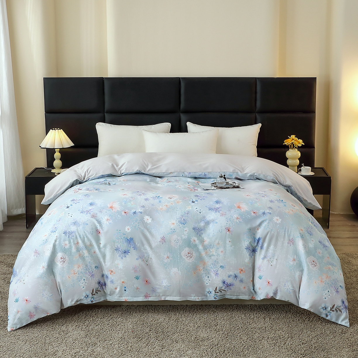 91家纺网 家纺一手货源 找家纺 （总）馨雅家纺 2025新款全棉磨毛数码印花单品被套