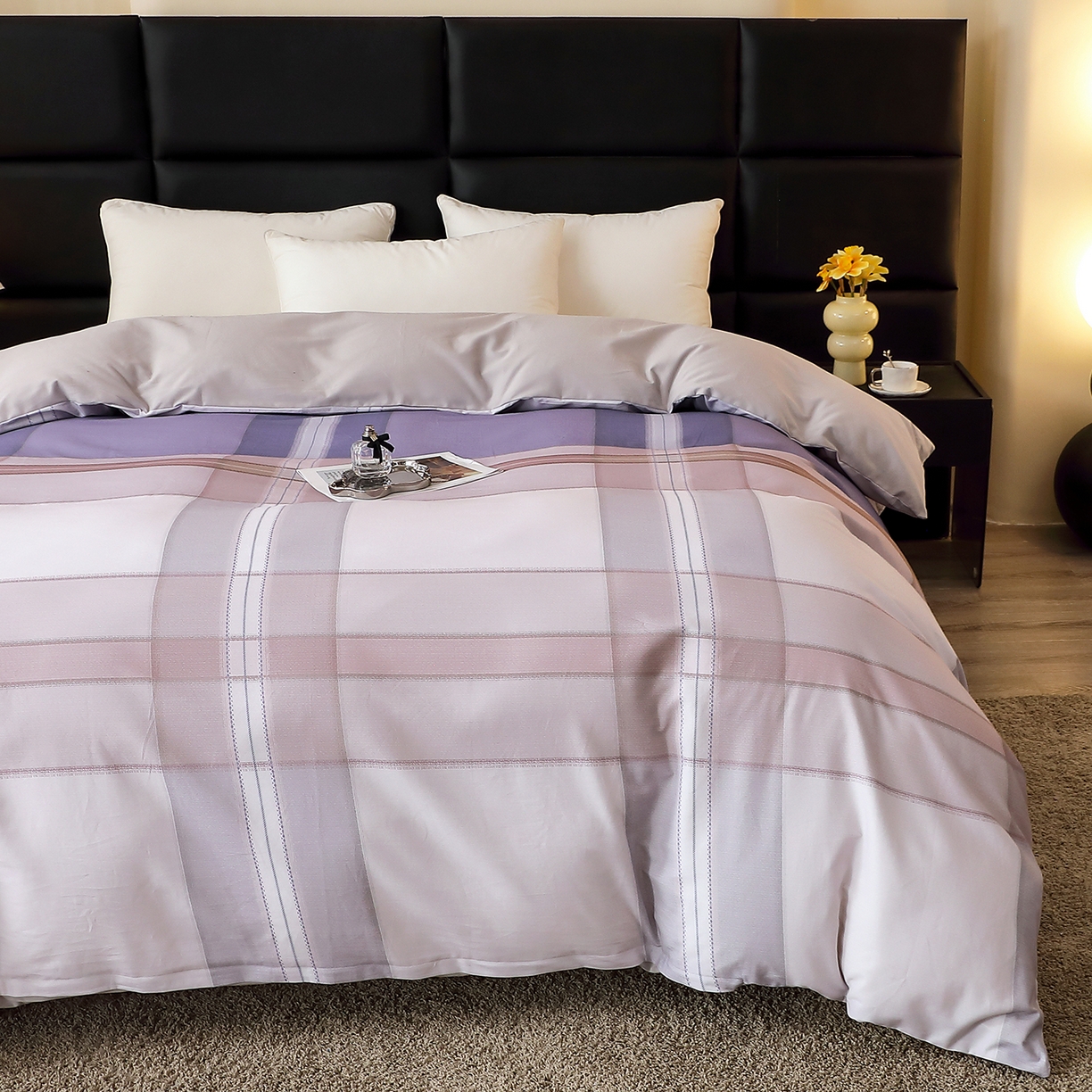 91家纺网 家纺一手货源 找家纺 馨雅家纺 2025新款全棉磨毛数码印花单品被套 卡奈-兰