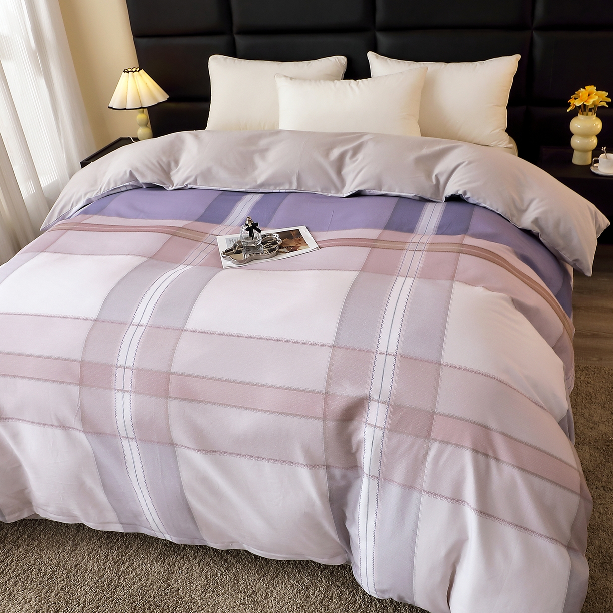 91家纺网 家纺一手货源 找家纺 馨雅家纺 2025新款全棉磨毛数码印花单品被套 卡奈-兰