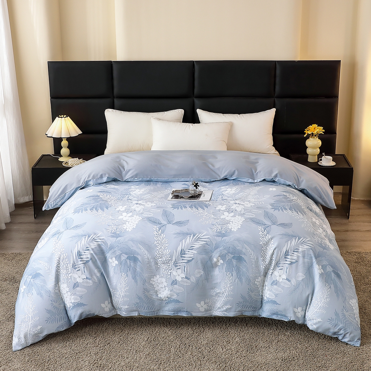 91家纺网 家纺一手货源 找家纺 馨雅家纺 2025新款全棉磨毛数码印花单品被套 沐川-兰