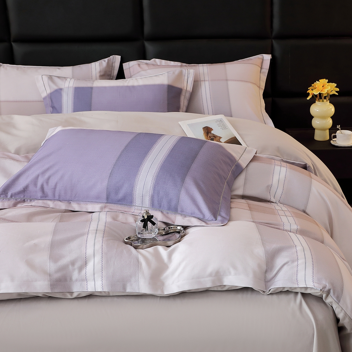 91家纺网 家纺一手货源 找家纺 馨雅家纺 2025新款全棉磨毛数码印花四件套 卡奈-兰