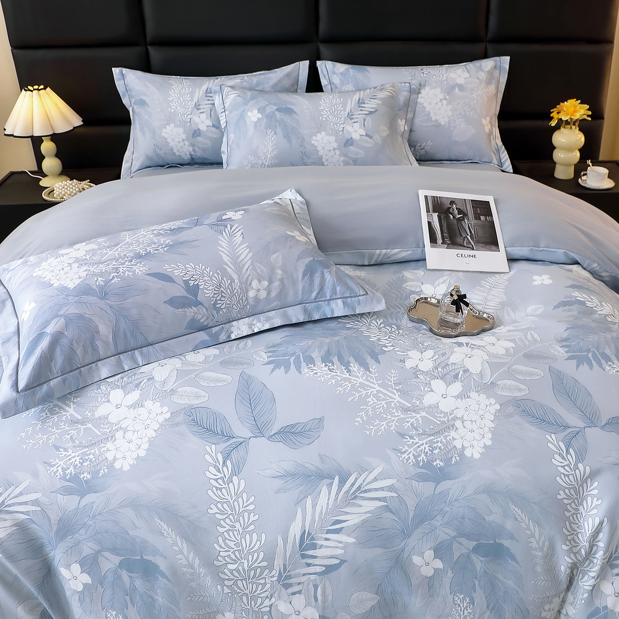 91家纺网 家纺一手货源 找家纺 馨雅家纺 2025新款全棉磨毛数码印花四件套 沐川-兰