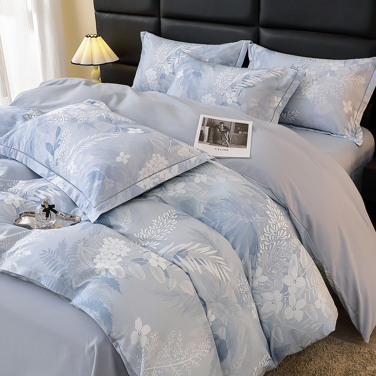 91家纺网 家纺一手货源 找家纺 馨雅家纺 2025新款全棉磨毛数码印花四件套 沐川-兰