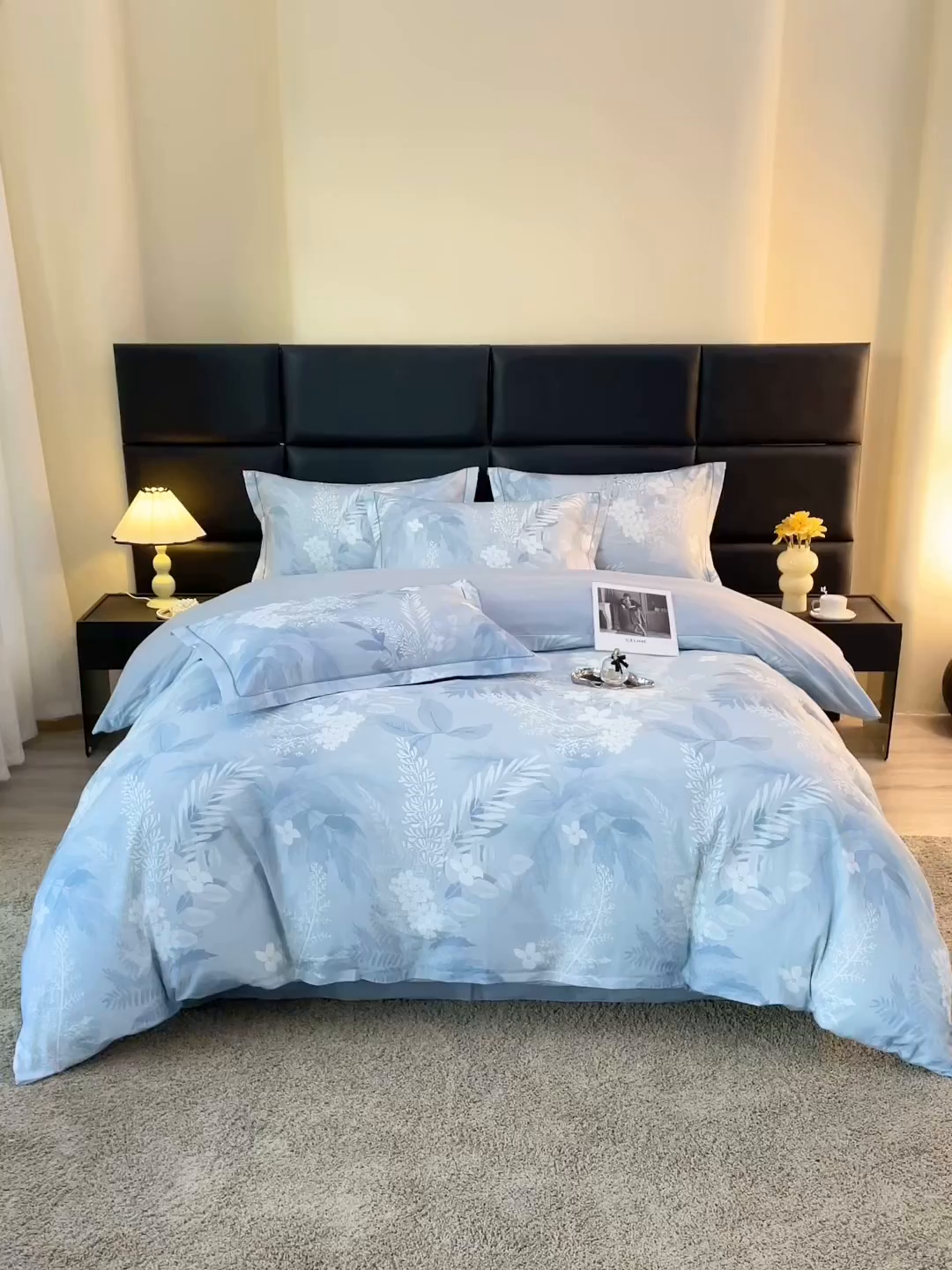 91家纺网 家纺一手货源 找家纺 馨雅家纺 2025新款全棉磨毛数码印花四件套 沐川-兰