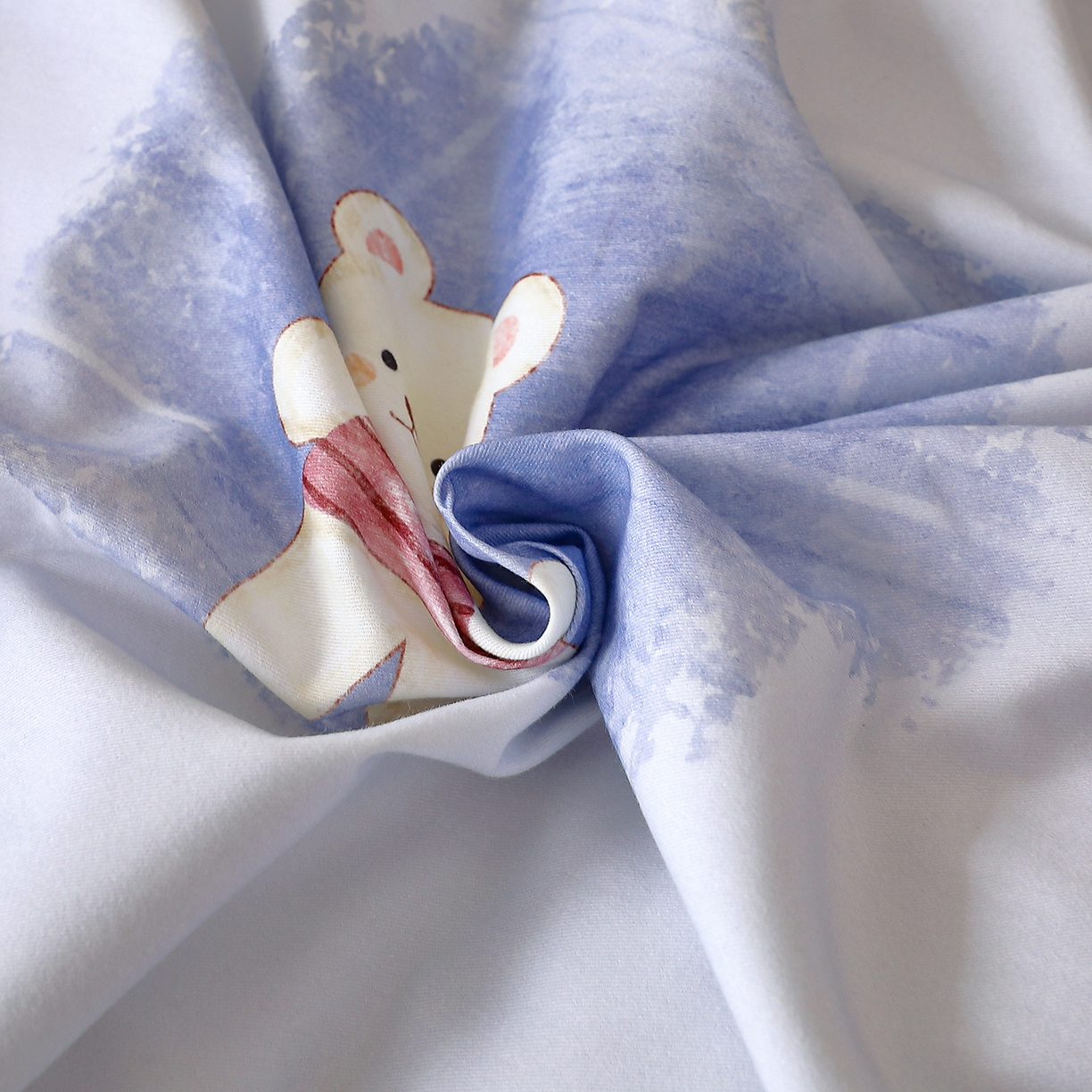 91家纺网 家纺一手货源 找家纺 馨雅家纺 2025新款全棉磨毛数码印花单品被套 小可布丁-灰