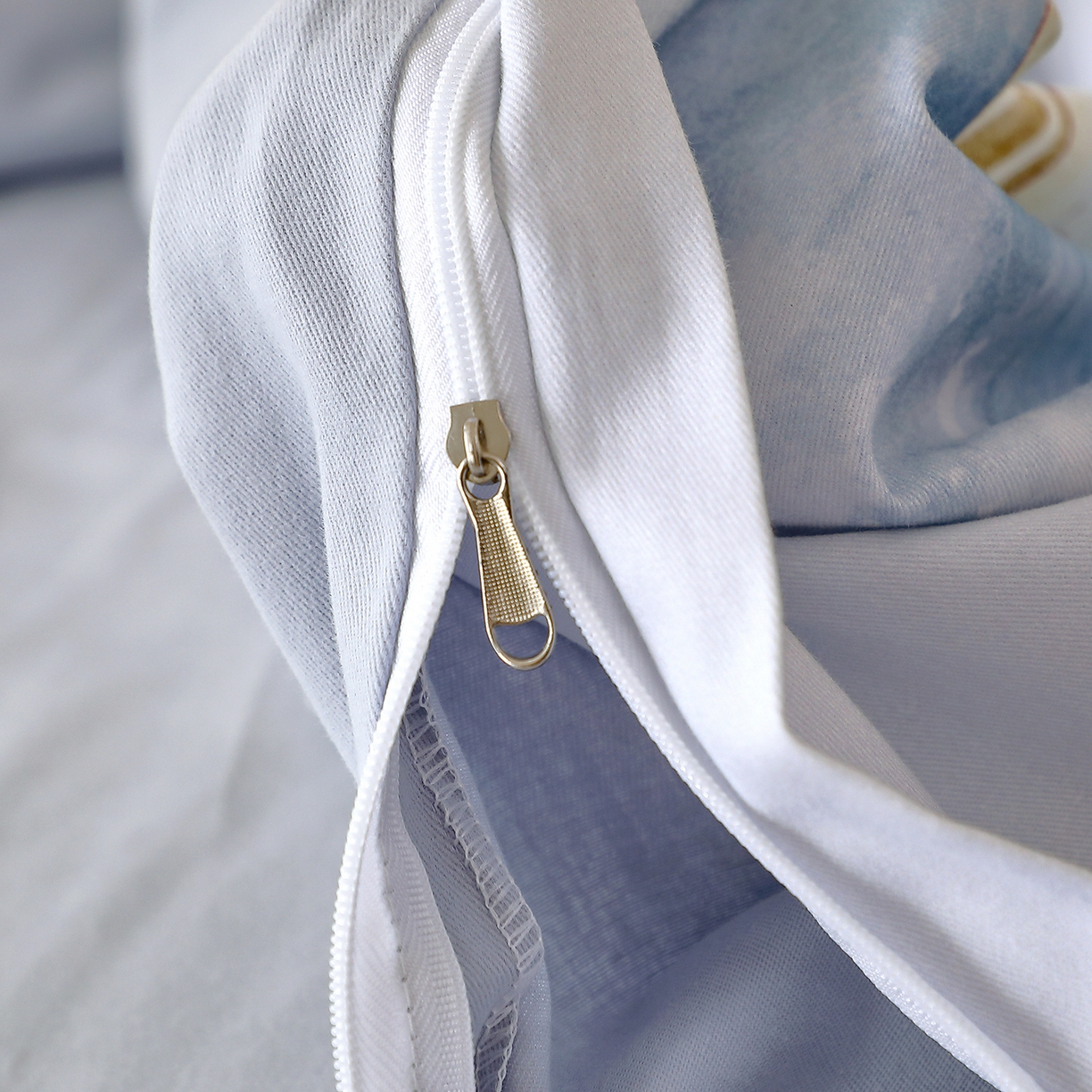 91家纺网 家纺一手货源 找家纺 馨雅家纺 2025新款全棉磨毛数码印花单品被套 小可布丁-灰