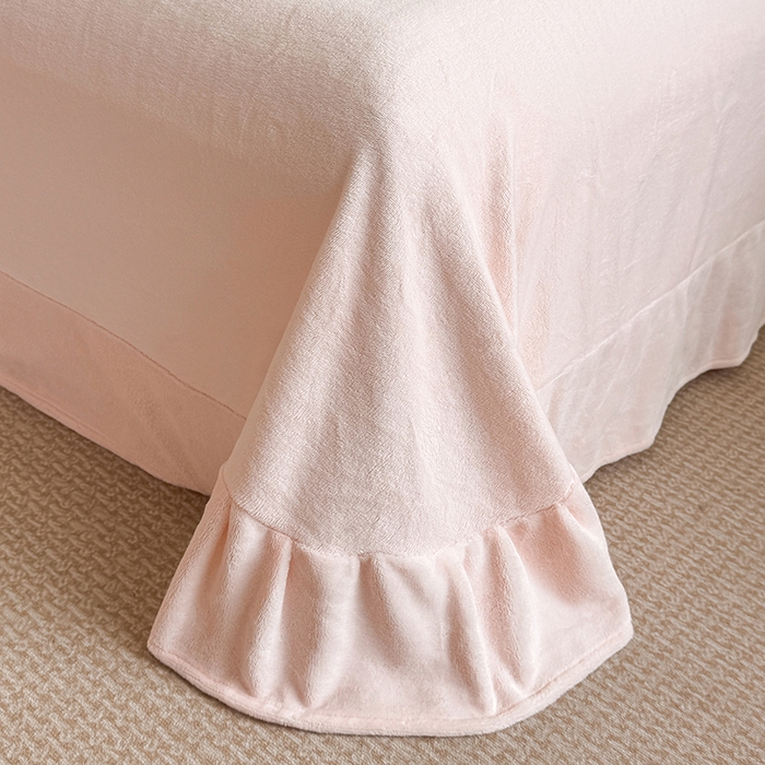 91家纺网 家纺一手货源 找家纺 （总）民新家纺 2025新款牛奶绒烂花花边款四件套