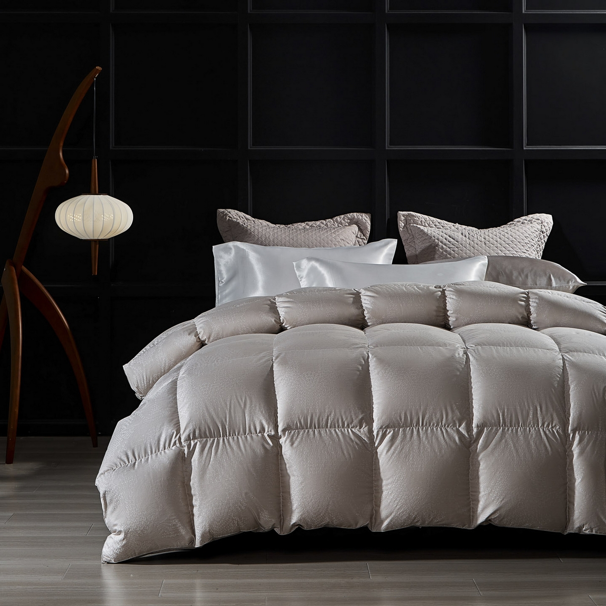 91家纺网 家纺一手货源 找家纺 暖羽屋羽绒馆 2025新款95鸭绒95绒子含量超精密金银丝大提花冬被羽绒被子双人羽绒春秋被芯 费罗娜 咖