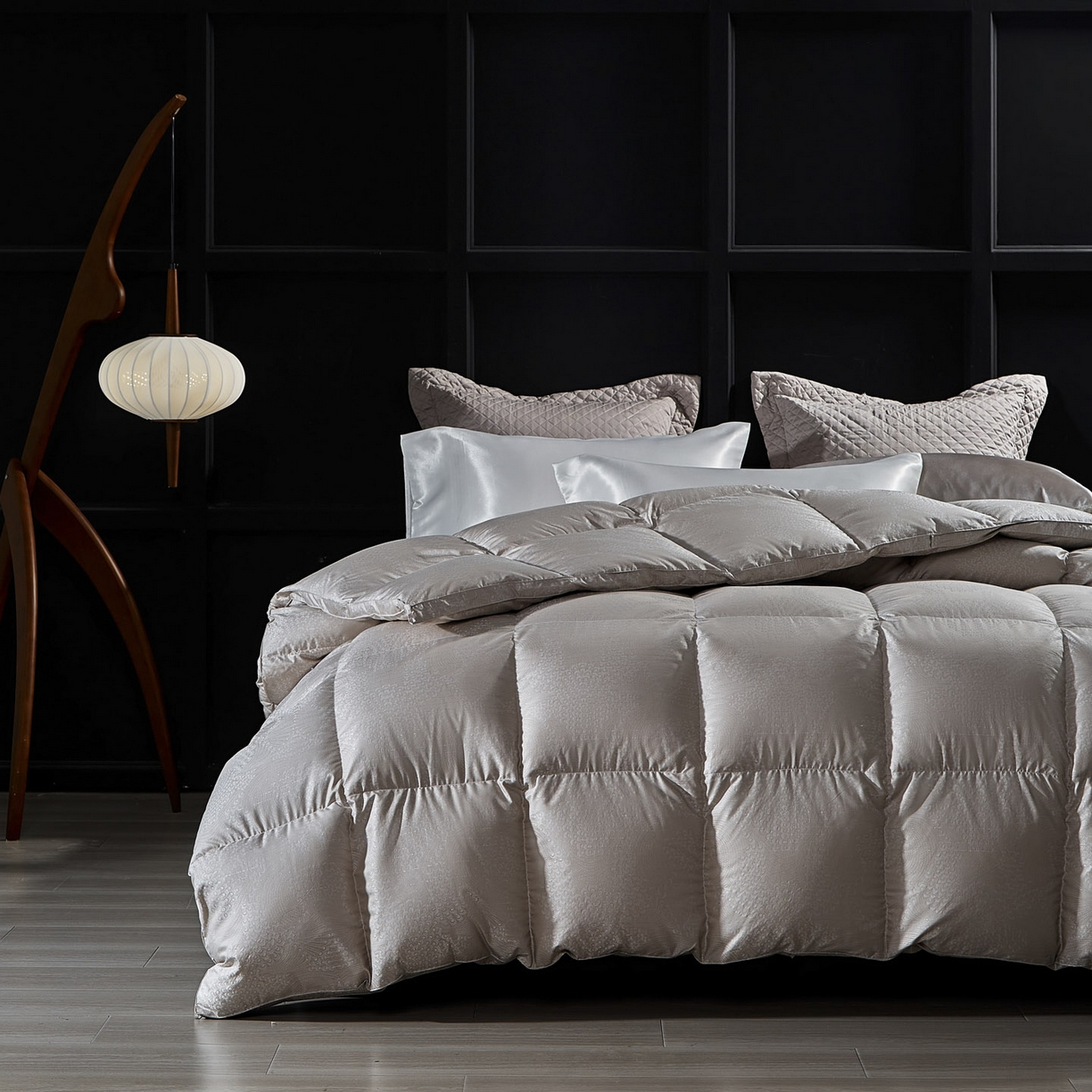 91家纺网 家纺一手货源 找家纺 暖羽屋羽绒馆 2025新款95鸭绒95绒子含量超精密金银丝大提花冬被羽绒被子双人羽绒春秋被芯 费罗娜 咖