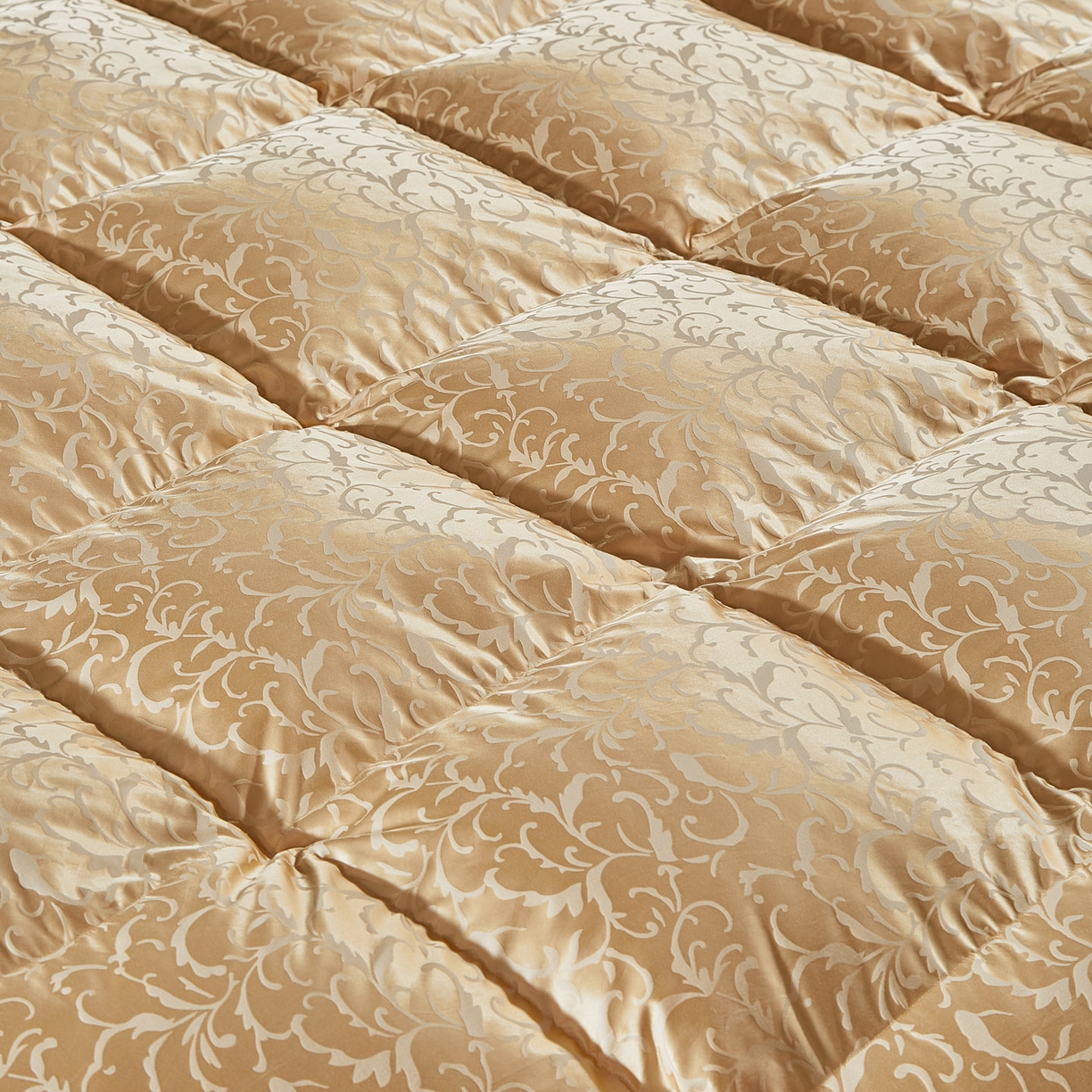 91家纺网 家纺一手货源 找家纺 暖羽屋羽绒馆 2025新款95鸭绒95绒子含量超精密金银丝大提花冬被羽绒被子双人羽绒春秋被芯 洛威尔 金