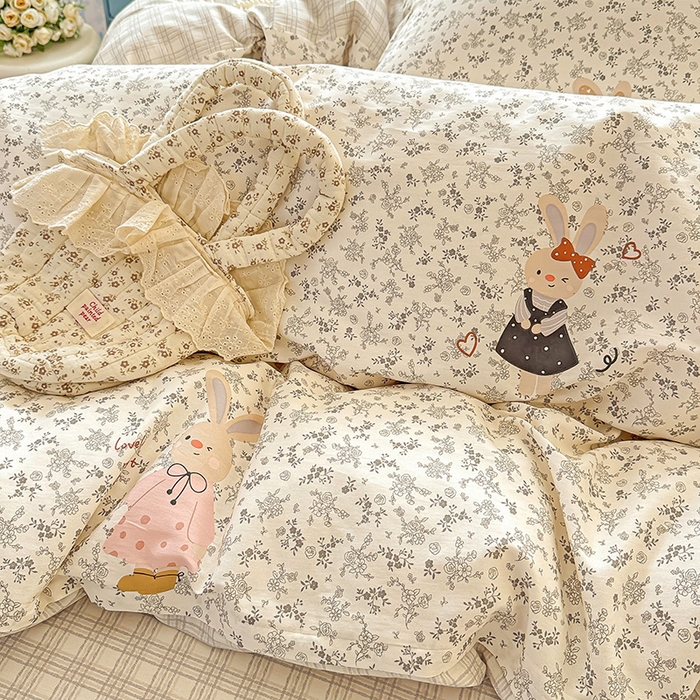 91家纺网 家纺一手货源 找家纺 卡普家居 2025新款全棉13070单品被套 哆咪兔