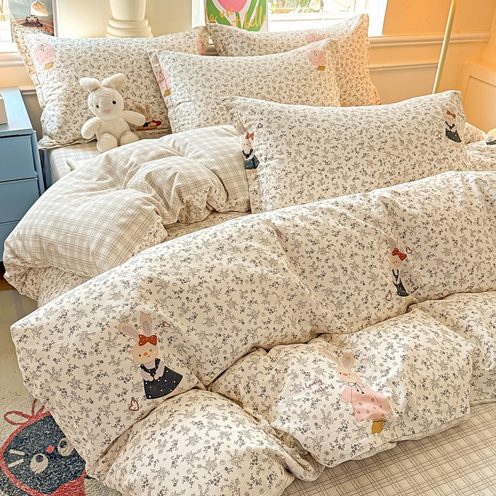 91家纺网 家纺一手货源 找家纺 卡普家居 2025新款全棉13070单品被套 哆咪兔