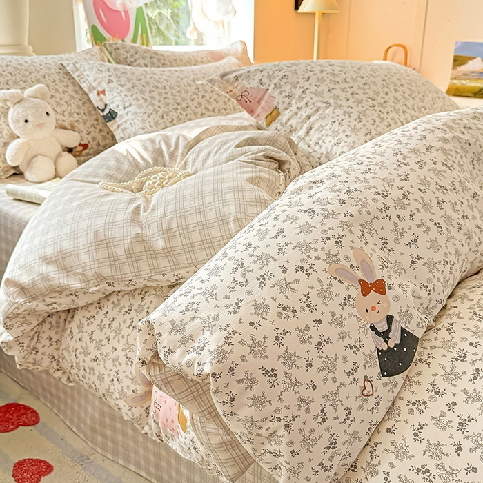 91家纺网 家纺一手货源 找家纺 卡普家居 2025新款全棉13070单品被套 哆咪兔