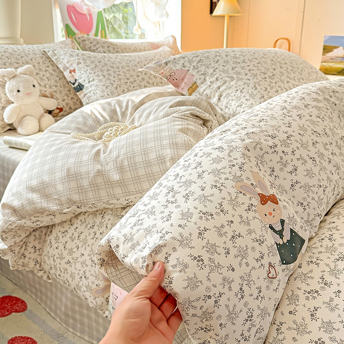 91家纺网 家纺一手货源 找家纺 卡普家居 2025新款全棉13070单品被套 哆咪兔