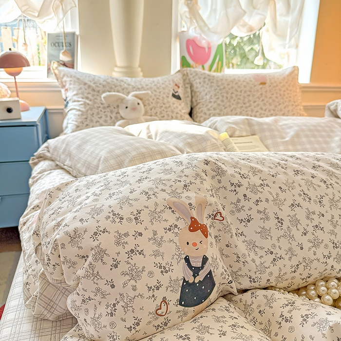 91家纺网 家纺一手货源 找家纺 卡普家居 2025新款全棉13070单品被套 哆咪兔