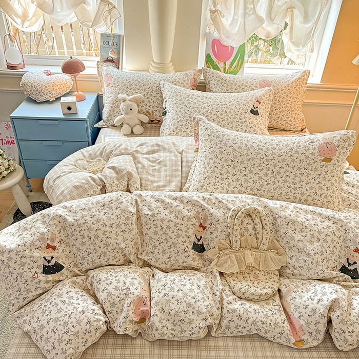 91家纺网 家纺一手货源 找家纺 卡普家居 2025新款全棉13070单品被套 哆咪兔