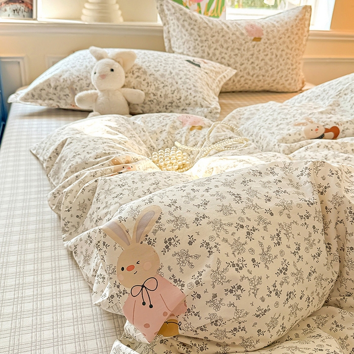 91家纺网 家纺一手货源 找家纺 卡普家居 2025新款全棉13070单品被套 哆咪兔