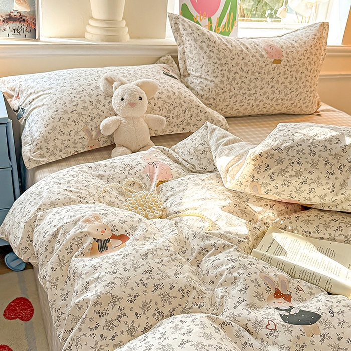 91家纺网 家纺一手货源 找家纺 卡普家居 2025新款全棉13070单品被套 哆咪兔