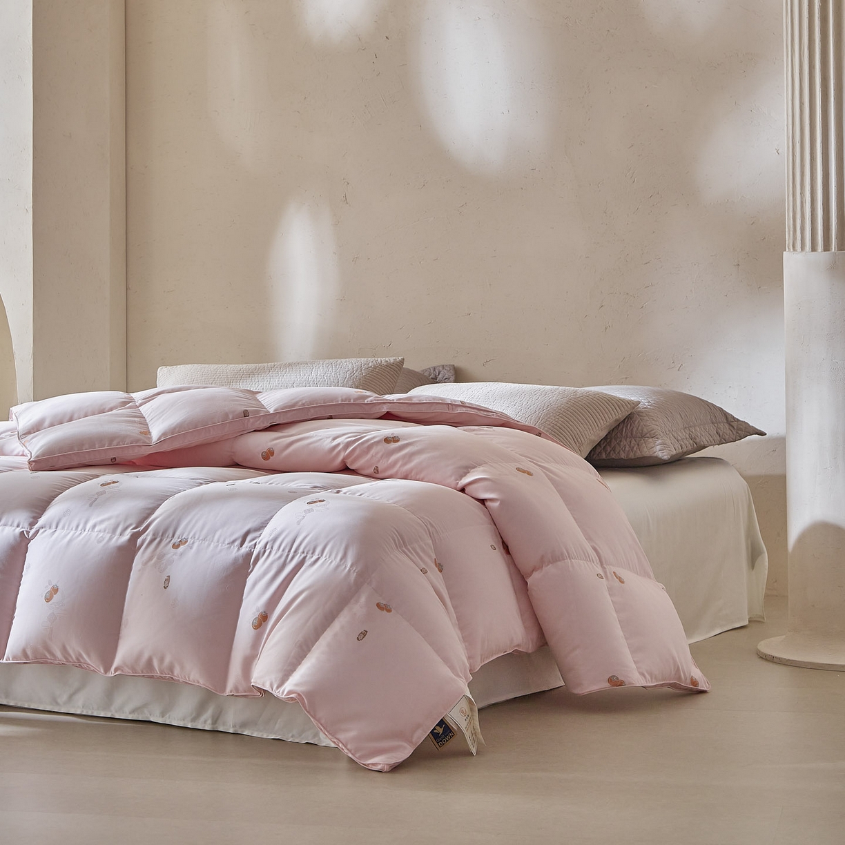 91家纺网 家纺一手货源 找家纺 （总）暖羽屋羽绒馆 2025新款莫代尔事事如意鹅绒丝被芯羽毛被羽绒被子双人冬被婚庆春秋被