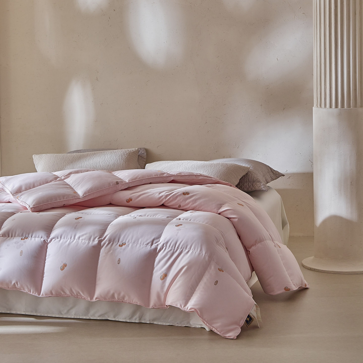 91家纺网 家纺一手货源 找家纺 （总）暖羽屋羽绒馆 2025新款莫代尔事事如意鹅绒丝被芯羽毛被羽绒被子双人冬被婚庆春秋被