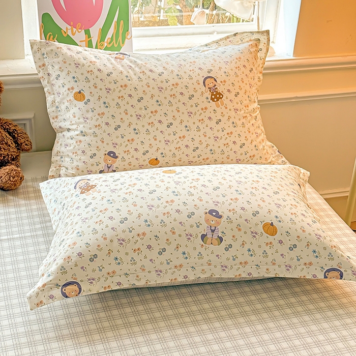 91家纺网 家纺一手货源 找家纺 卡普家居 2025新款全棉13070单品被套 碎花兔熊