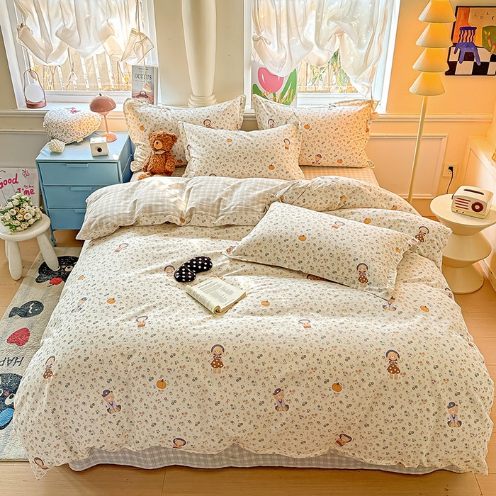 卡普家居 2025新款全棉13070单品被套 碎花兔熊