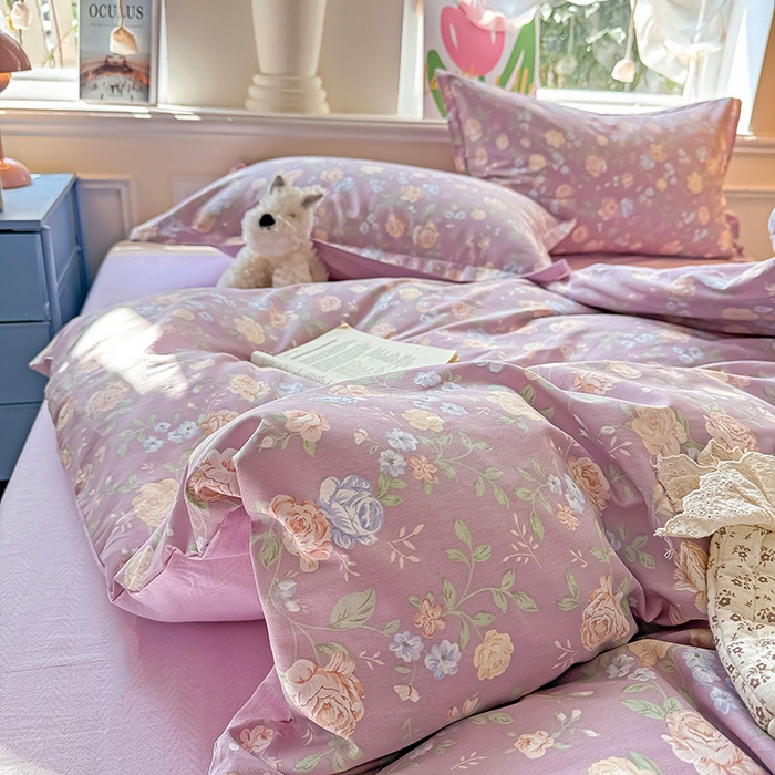 91家纺网 家纺一手货源 找家纺 卡普家居 2025新款全棉13070单品被套 庭院花间