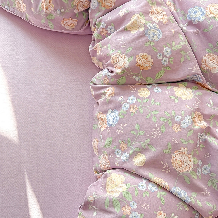 91家纺网 家纺一手货源 找家纺 卡普家居 2025新款全棉13070单品被套 庭院花间