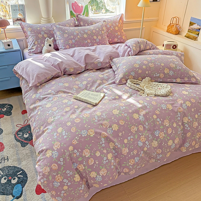 91家纺网 家纺一手货源 找家纺 卡普家居 2025新款全棉13070单品被套 庭院花间