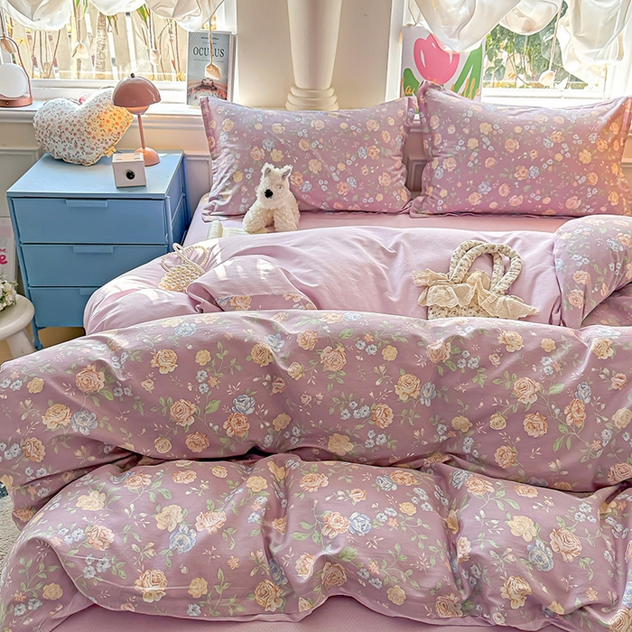 91家纺网 家纺一手货源 找家纺 卡普家居 2025新款全棉13070单品被套 庭院花间