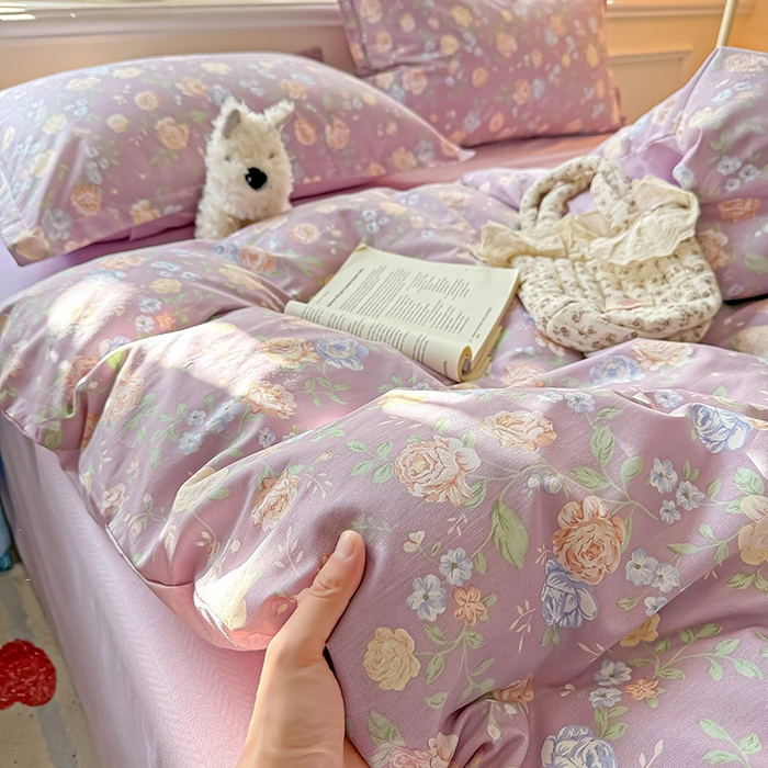 91家纺网 家纺一手货源 找家纺 卡普家居 2025新款全棉13070单品被套 庭院花间