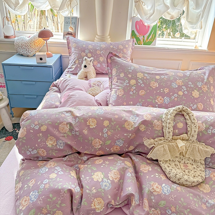 91家纺网 家纺一手货源 找家纺 卡普家居 2025新款全棉13070单品被套 庭院花间