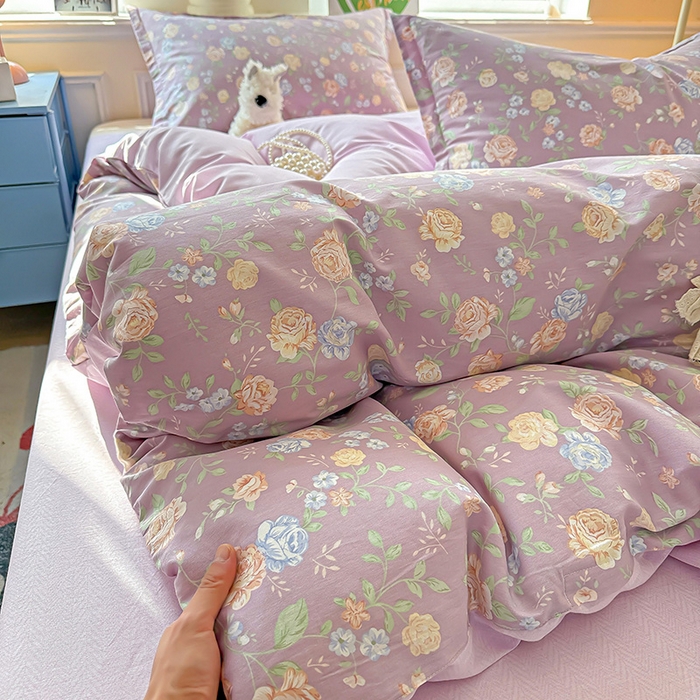 91家纺网 家纺一手货源 找家纺 卡普家居 2025新款全棉13070单品被套 庭院花间