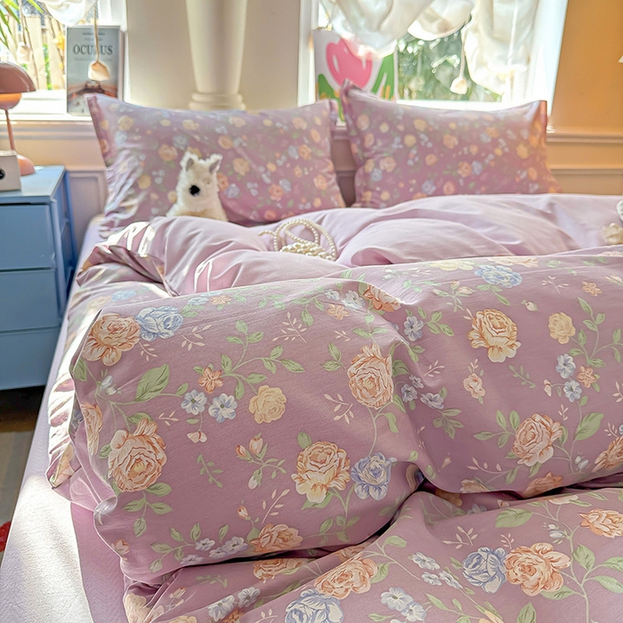 91家纺网 家纺一手货源 找家纺 卡普家居 2025新款全棉13070单品被套 庭院花间