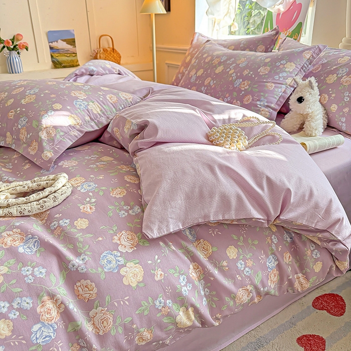 91家纺网 家纺一手货源 找家纺 卡普家居 2025新款全棉13070单品被套 庭院花间